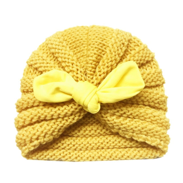 BalleenShiny Warm Baby Hats For Boys&Girls Infant Lovely Bowknot Hats Baby Bonnet Beanie Turban Head Accessories Kids Gifts daiiibabyyy