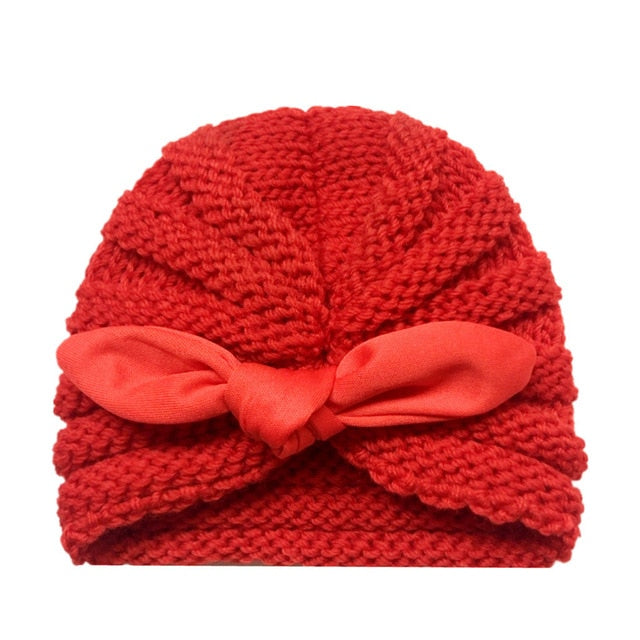 BalleenShiny Warm Baby Hats For Boys&Girls Infant Lovely Bowknot Hats Baby Bonnet Beanie Turban Head Accessories Kids Gifts daiiibabyyy