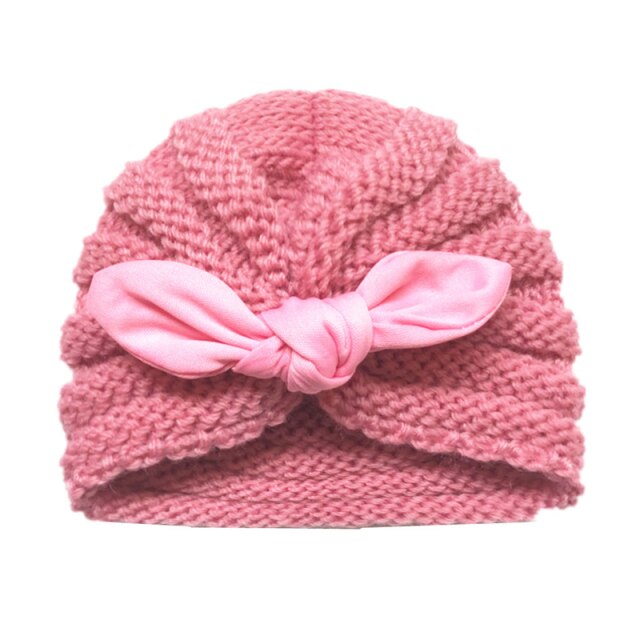 BalleenShiny Warm Baby Hats For Boys&Girls Infant Lovely Bowknot Hats Baby Bonnet Beanie Turban Head Accessories Kids Gifts daiiibabyyy