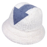 appa bucket hat Lamb wool hat winter warm Fishing Caps Faux Fur Arrow Symbol Printed Bucket Hat Men Women tide Flat Top Hats daiiibabyyy
