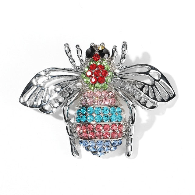 Animal Brooch Pins For Women Bling Rhinestone Bee Spider Brooches Dragonfly Brooches Pin Jewelry Wedding Party Bijoux Best Gift daiiibabyyy