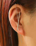 Bohemian Wedding Ear Wrap Crawler Hook Earring Crystal Stud Earrings for Woman Lightning Zirconia Climber Earrings Jewelry Gift daiiibabyyy