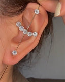 Bohemian Wedding Ear Wrap Crawler Hook Earring Crystal Stud Earrings for Woman Lightning Zirconia Climber Earrings Jewelry Gift daiiibabyyy