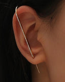 Bohemian Wedding Ear Wrap Crawler Hook Earring Crystal Stud Earrings for Woman Lightning Zirconia Climber Earrings Jewelry Gift daiiibabyyy
