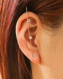 Bohemian Wedding Ear Wrap Crawler Hook Earring Crystal Stud Earrings for Woman Lightning Zirconia Climber Earrings Jewelry Gift daiiibabyyy