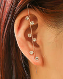 Bohemian Wedding Ear Wrap Crawler Hook Earring Crystal Stud Earrings for Woman Lightning Zirconia Climber Earrings Jewelry Gift daiiibabyyy