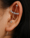 Bohemian Wedding Ear Wrap Crawler Hook Earring Crystal Stud Earrings for Woman Lightning Zirconia Climber Earrings Jewelry Gift daiiibabyyy
