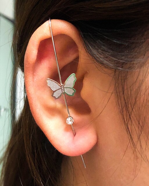 Bohemian Wedding Ear Wrap Crawler Hook Earring Crystal Stud Earrings for Woman Lightning Zirconia Climber Earrings Jewelry Gift daiiibabyyy