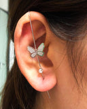 Bohemian Wedding Ear Wrap Crawler Hook Earring Crystal Stud Earrings for Woman Lightning Zirconia Climber Earrings Jewelry Gift daiiibabyyy