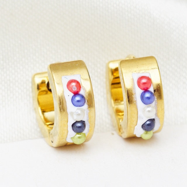 Yunkingdom 32 Pairs Different Style Fashion Geometric Stainless Steel Small Circle Hoop Earrings for Womens Girls Punk Jewelry daiiibabyyy