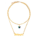 Bohemian Multilayer Necklaces For Women Men Gold Butterfly Portrait Coin Cross Crystal Chokers Necklace Trendy New Jewelry Gifts daiiibabyyy