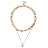 Bohemian Multilayer Necklaces For Women Men Gold Butterfly Portrait Coin Cross Crystal Chokers Necklace Trendy New Jewelry Gifts daiiibabyyy