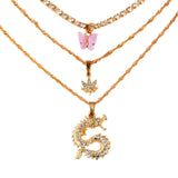 Bohemian Multilayer Necklaces For Women Men Gold Butterfly Portrait Coin Cross Crystal Chokers Necklace Trendy New Jewelry Gifts daiiibabyyy