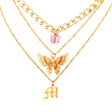 Bohemian Multilayer Necklaces For Women Men Gold Butterfly Portrait Coin Cross Crystal Chokers Necklace Trendy New Jewelry Gifts daiiibabyyy