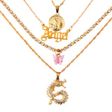 Bohemian Multilayer Necklaces For Women Men Gold Butterfly Portrait Coin Cross Crystal Chokers Necklace Trendy New Jewelry Gifts daiiibabyyy