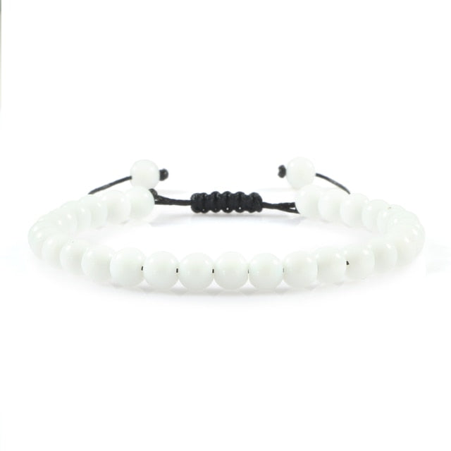 6mm Natural Stone Men Bracelets Charm Tiger Eye Black Beads Bracelet Braided Bangle Adjustable Charm Women Yoga Jewelry pulseras daiiibabyyy