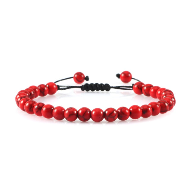 6mm Natural Stone Men Bracelets Charm Tiger Eye Black Beads Bracelet Braided Bangle Adjustable Charm Women Yoga Jewelry pulseras daiiibabyyy