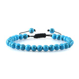 6mm Natural Stone Men Bracelets Charm Tiger Eye Black Beads Bracelet Braided Bangle Adjustable Charm Women Yoga Jewelry pulseras daiiibabyyy