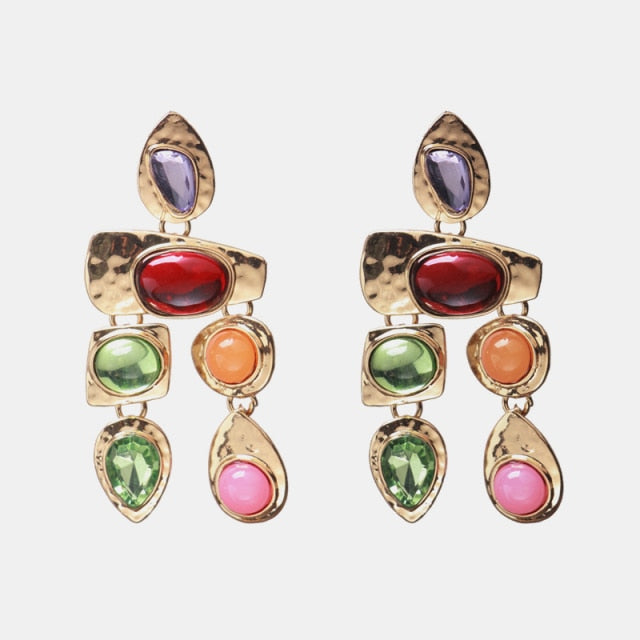 Ztech New Korea Fashion Pink Resin Beaded Drop Earrings For Women Girls ZA Wedding Jewelry 30 Designs Dangle Statement Bijoux daiiibabyyy