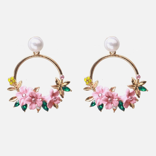 Ztech New Korea Fashion Pink Resin Beaded Drop Earrings For Women Girls ZA Wedding Jewelry 30 Designs Dangle Statement Bijoux daiiibabyyy