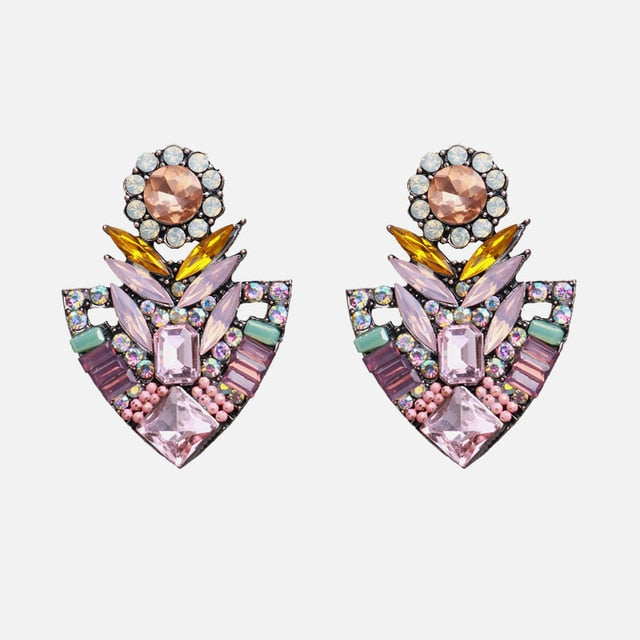 Ztech New Korea Fashion Pink Resin Beaded Drop Earrings For Women Girls ZA Wedding Jewelry 30 Designs Dangle Statement Bijoux daiiibabyyy