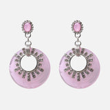 Ztech New Korea Fashion Pink Resin Beaded Drop Earrings For Women Girls ZA Wedding Jewelry 30 Designs Dangle Statement Bijoux daiiibabyyy