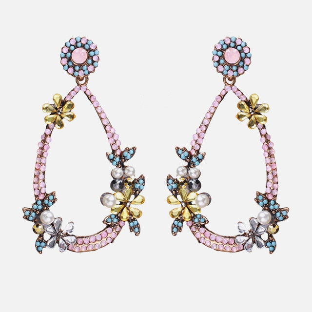 Ztech New Korea Fashion Pink Resin Beaded Drop Earrings For Women Girls ZA Wedding Jewelry 30 Designs Dangle Statement Bijoux daiiibabyyy