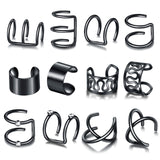 7pcs Fashion Gold Star Leaves Non-Piercing Ear Clip Earrings For Women Simple Fake Cartilage Ear Cuff Jewelry Clip Accessories daiiibabyyy