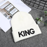 Beanies KING QUEEN Letter Embroidery Warm Hat Knitted Cap Hip Hop Men Women Lovers Street Dance Bonnet Skullies Black White daiiibabyyy