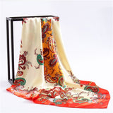 90x90cm luxury brand silk square scarf for women hair tie band bandana pashmina female foulard muslim hijab stores 2021 NEW daiiibabyyy