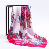 90x90cm luxury brand silk square scarf for women hair tie band bandana pashmina female foulard muslim hijab stores 2021 NEW daiiibabyyy