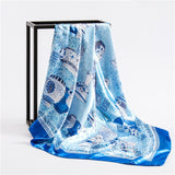 90x90cm luxury brand silk square scarf for women hair tie band bandana pashmina female foulard muslim hijab stores 2021 NEW daiiibabyyy