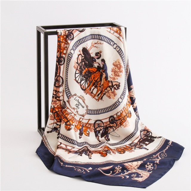90x90cm luxury brand silk square scarf for women hair tie band bandana pashmina female foulard muslim hijab stores 2021 NEW daiiibabyyy