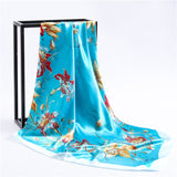 90x90cm luxury brand silk square scarf for women hair tie band bandana pashmina female foulard muslim hijab stores 2021 NEW daiiibabyyy