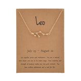 Cardboard Star Zodiac Sign 12 Constellation Necklaces Crystal Charm Gold Chain Choker Necklaces for Women Birthday Jewelry Gift daiiibabyyy