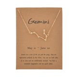 Cardboard Star Zodiac Sign 12 Constellation Necklaces Crystal Charm Gold Chain Choker Necklaces for Women Birthday Jewelry Gift daiiibabyyy