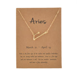 Cardboard Star Zodiac Sign 12 Constellation Necklaces Crystal Charm Gold Chain Choker Necklaces for Women Birthday Jewelry Gift daiiibabyyy