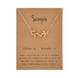Cardboard Star Zodiac Sign 12 Constellation Necklaces Crystal Charm Gold Chain Choker Necklaces for Women Birthday Jewelry Gift daiiibabyyy