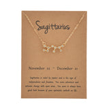 Cardboard Star Zodiac Sign 12 Constellation Necklaces Crystal Charm Gold Chain Choker Necklaces for Women Birthday Jewelry Gift daiiibabyyy