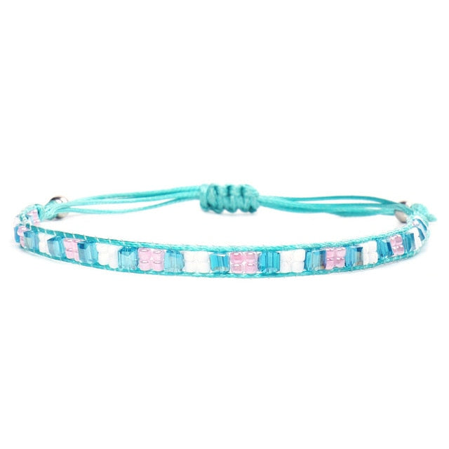 BLUESTAR 6pcs One Set Women Crystal Bead Bracelet Handmade Woven Boho MIYUKI Bead Bracelets Jewelry Accessories daiiibabyyy