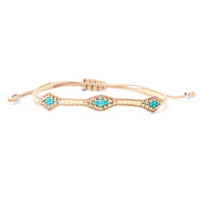 BLUESTAR 6pcs One Set Women Crystal Bead Bracelet Handmade Woven Boho MIYUKI Bead Bracelets Jewelry Accessories daiiibabyyy