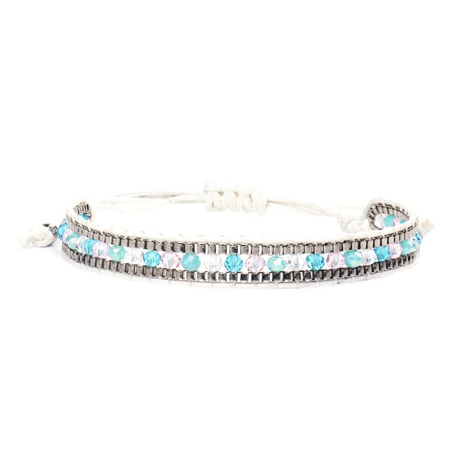 BLUESTAR 6pcs One Set Women Crystal Bead Bracelet Handmade Woven Boho MIYUKI Bead Bracelets Jewelry Accessories daiiibabyyy