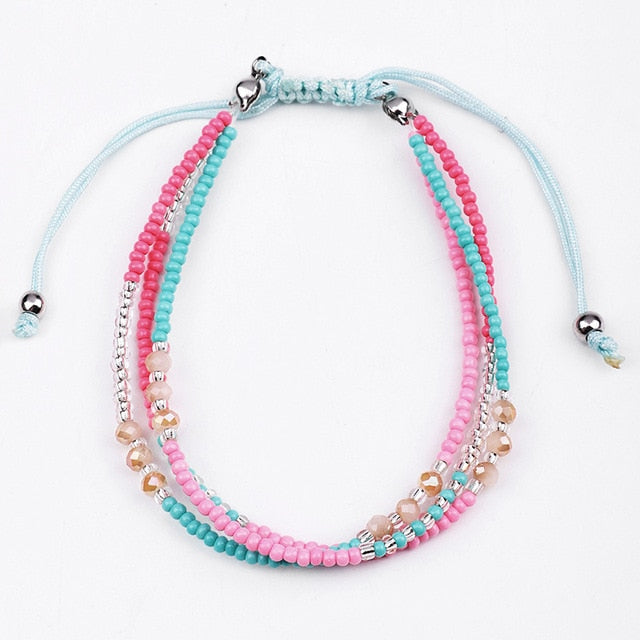 BLUESTAR 6pcs One Set Women Crystal Bead Bracelet Handmade Woven Boho MIYUKI Bead Bracelets Jewelry Accessories daiiibabyyy