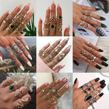 Bohemia Simple Design Geometric Finger Ring Sets For Women Snake Eye Stone Knuckle Rings Girls Fashion Jewelry daiiibabyyy