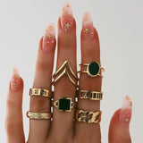 Bohemia Simple Design Geometric Finger Ring Sets For Women Snake Eye Stone Knuckle Rings Girls Fashion Jewelry daiiibabyyy