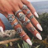 Bohemia Simple Design Geometric Finger Ring Sets For Women Snake Eye Stone Knuckle Rings Girls Fashion Jewelry daiiibabyyy