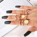 Bohemia Simple Design Geometric Finger Ring Sets For Women Snake Eye Stone Knuckle Rings Girls Fashion Jewelry daiiibabyyy