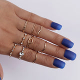 Bohemia Simple Design Geometric Finger Ring Sets For Women Snake Eye Stone Knuckle Rings Girls Fashion Jewelry daiiibabyyy