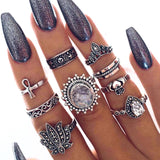 Bohemia Simple Design Geometric Finger Ring Sets For Women Snake Eye Stone Knuckle Rings Girls Fashion Jewelry daiiibabyyy