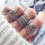Bohemia Simple Design Geometric Finger Ring Sets For Women Snake Eye Stone Knuckle Rings Girls Fashion Jewelry daiiibabyyy